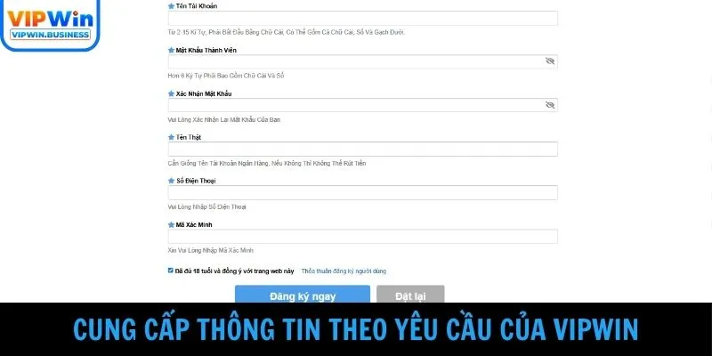 Cung cấp thông tin theo yêu cầu của Vipwin